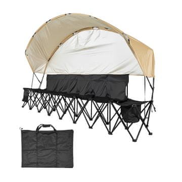 VEVOR Zložljiva klop 6 sedežev 3170x450x1780 mm črna
