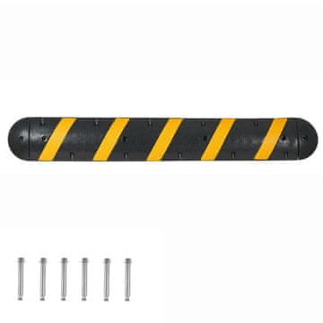 VEVOR Hitrostna grba 2-kanalni težki zaščitni trak za kable 183x10x5 cm črna
