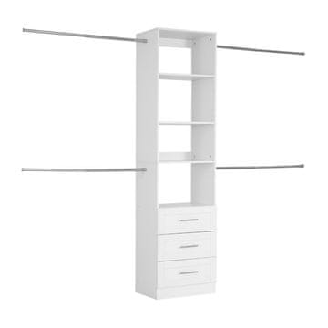 VEVOR Omara sistem 3 predali nastavljiva višina 1670-2560x379x2057 mm bela