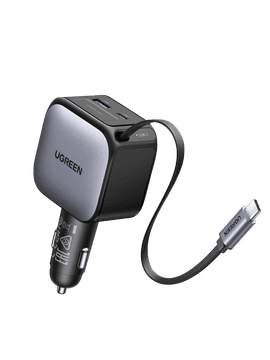 Ugreen avtopolnilec, USB-C kabel, 60 W, temno sivi (55212B)