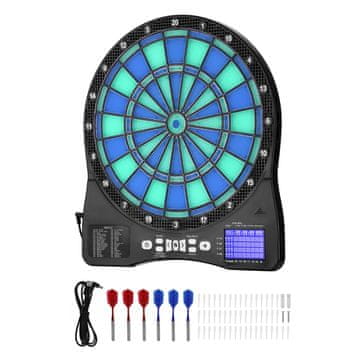 VEVOR Elektronski pikado 450x397x26 mm LED osvetlitev LCD točkovanje 48 iger