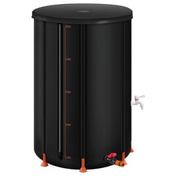 VEVOR Zložljiv zbiralnik deževnice 380 L 70x103 cm Črn