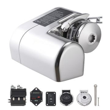 VEVOR Ribiška vitel vodoravni 12V DC 600W 233x206x140 mm srebrna