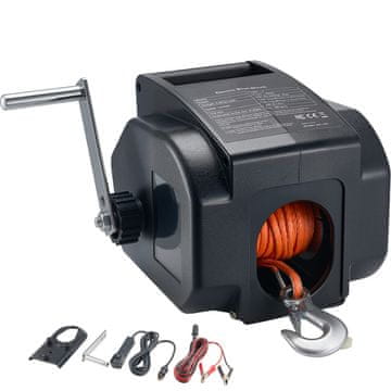 VEVOR Električna vitel za čoln, reverzibilna, 12V, 300W, 245x256x196 mm, črna