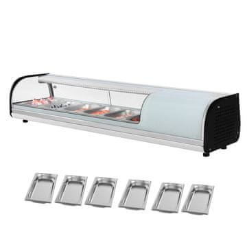 VEVOR Hladilnik za prikazovanje sušija 1510x425x290 mm 62 L