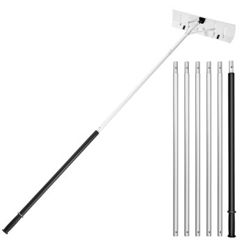 VEVOR Snežna lopata za streho 66 cm aluminijasta rezila 1420-6060x660x160 mm srebrna