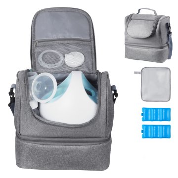 VEVOR Torba za prsno črpalko 28.5x19x27 cm siva