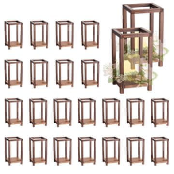 VEVOR Leseni svečnik za lanterno 140x140x254.8 mm rjav