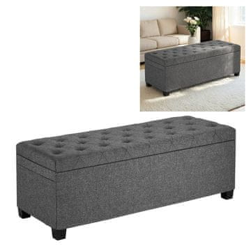 VEVOR Shranjevalna otomanska klop 110x40x40 cm siva