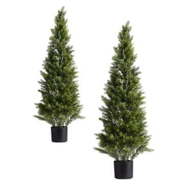 VEVOR Umetni cipresovi topiarni drevesi 2 kosa 300x300x1219 mm zelena