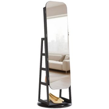 VEVOR Omara za nakit z vrtljivim ogledalom 360 stopinj 55x55x1600 mm, zaklepna, za shranjevanje