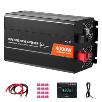 VEVOR Inverter moči 4000W čisti sinusni val 390x205x165 mm