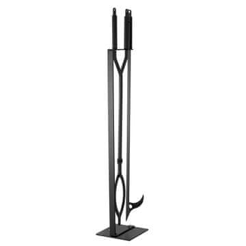 VEVOR Komplet orodij za kamin 3-delni s stojalom 1050x185x185 mm črn