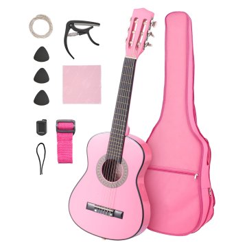 VEVOR Klasična kitara 78x28x8 cm roza