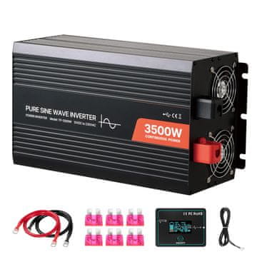 VEVOR Inverter moči TP-3500W 395x200x165 mm Črn