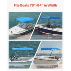 VEVOR Čoln Bimini streha 4 loki 244x200x137 cm modra
