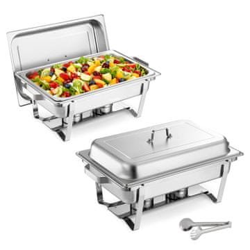 VEVOR Set za ogrevanje hrane 8.5 L, 2 kosa, 61.5x35.5x32.5 cm, nerjaveče jeklo
