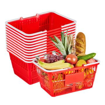 VEVOR Nakupovalna košara 21L 9.07 kg Rdeča
