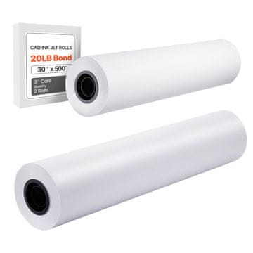 VEVOR Rola papirja za risalnik 762x15240 mm bela