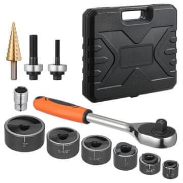 VEVOR Komplet udarnih luknjačev 12.7x50.8 mm 6 velikosti matric 40Cr jeklo shranjevanje
