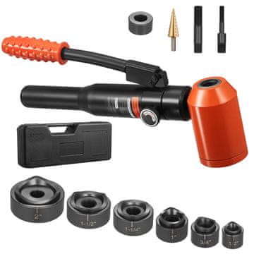 VEVOR Komplet hidravličnih izvrtin 12.7x50.8 mm 98.07 kN z ohišjem za shranjevanje iz kovine