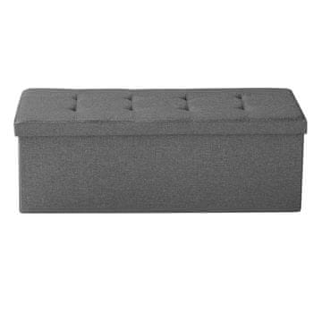 VEVOR Shranjevalna otomanska klop 110x38x38 cm siva
