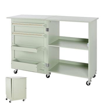 VEVOR Zložljiva šivalna miza 1170x400x788 mm svetlo zelena