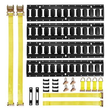 VEVOR Komplet tirnic za pritrditev E-Track 4 kosa, 0.6 m tirnice, 20 kosov, kovina, 0.6 m