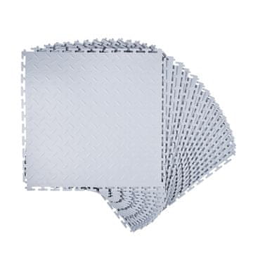VEVOR Modularne povezljive talne ploščice za garažo 513x513x5 mm svetlo sive barve