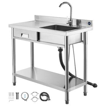 VEVOR Utility umivalnik SS100-4 1000x500x940 mm za shranjevanje