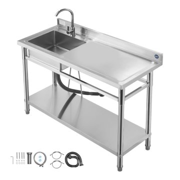 VEVOR Samostoječi pralni pomivalnik z enim koritom in pipo 1200x500x940 mm