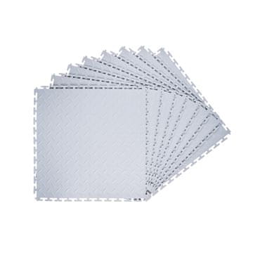 VEVOR Modularne povezljive ploščice za garajsko tla 513x513x5 mm srebrne barve