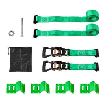 VEVOR Komplet za privez kolesnega zagozda 300x96x48 mm 4.2 kg trak z zaponko črne barve