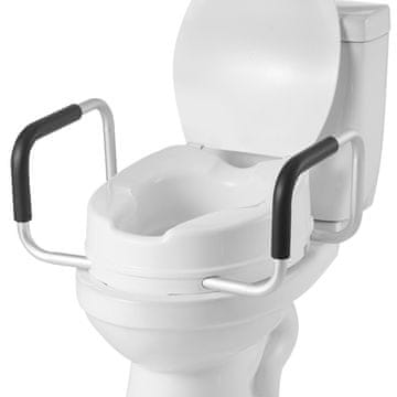 VEVOR Povišan sedež za stranišče z ročaji 518x410x255 mm, bela