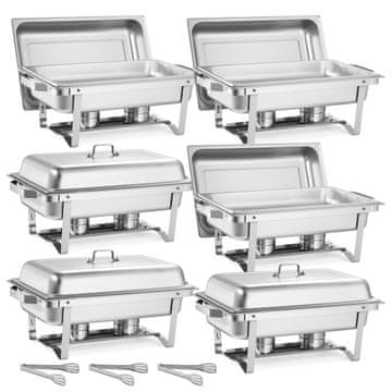 VEVOR Set za postrežbo hrane Pravokotnik 615x345x325 mm Srebrn