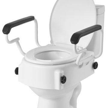 VEVOR Povišano WC sedežno mesto 560x485x375 mm nastavljiva višina z ročaji