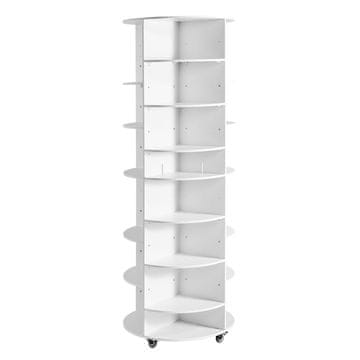 VEVOR Stojalo za čevlje 7-nadstropno vrtljivo stolp 58.8x58.8x164.6 cm belo