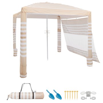 VEVOR Plaža kabina 240x240x240 cm modra