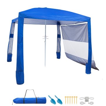 VEVOR Plaža kabina 240x240x240 cm Modra