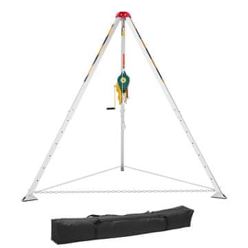 VEVOR Komplet reševalnega trinožnika, nastavljive noge 1.45 m, vitel 1179 kg, kabel 30 m, delovna višina 1.6-2.45 m