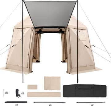 VEVOR Paviljoniekraan Telk 13-küljeline sfääriline 3.6x3.6x2.26 m beež