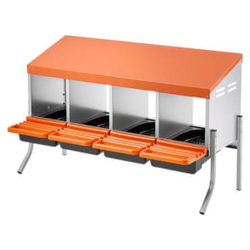 VEVOR Piščančje gnezdene škatle 4 pregrade 1060x525x675 mm oranžne