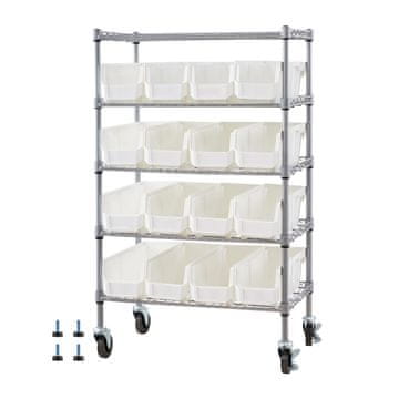 VEVOR Mobilni regal za shranjevanje posod 5-nadstropni 610x355x1065 mm