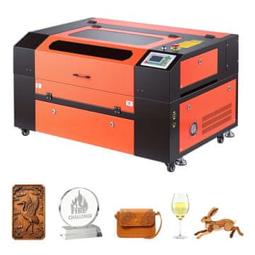 VEVOR Stroj za lasersko graviranje in rezanje 600x400 mm 60W z zračno asistenco za graviranje in rezanje