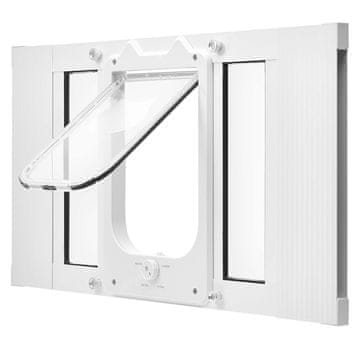 VEVOR Mačja vrata za okno nastavljiva 711x388x40 mm bela