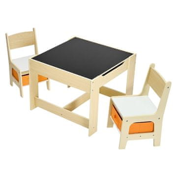 VEVOR Otroška miza in stoli komplet 61x61x48.3 cm svetlo leseni