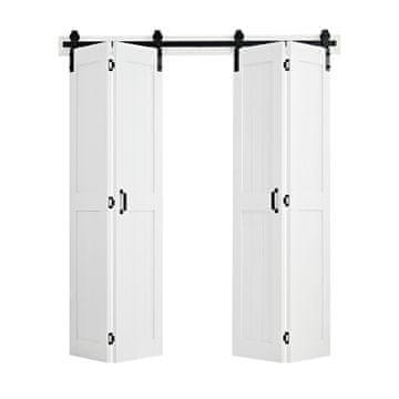 VEVOR Dvojna drsna vrata za hlev 1829x2134x35 mm bela