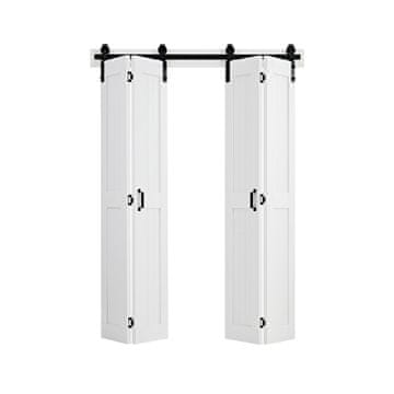 VEVOR Dvojna drsna vrata za hlev 1219x2134x35 mm bela