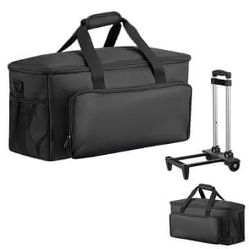 VEVOR Torba za DJ kable z valji, oblazinjena torba za opremo, 50.8x23.9x26.4 cm, črna