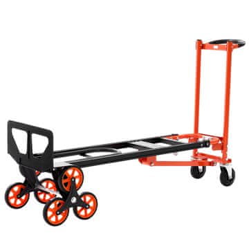 VEVOR Voziček za hojo po stopnicah, 3 v 1, 1315x540x455 mm, oranžen